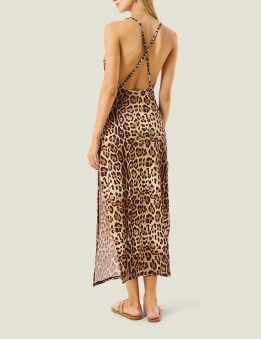 Abito lungo leopard basic
