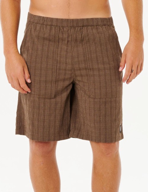Pantaloncini Boardshort Volley Premium Surf Check Coffee