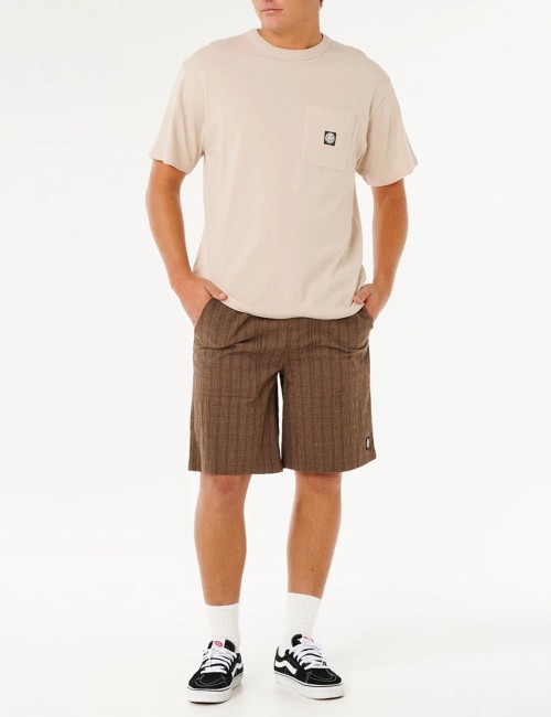 Pantaloncini Boardshort Volley Premium Surf Check Coffee