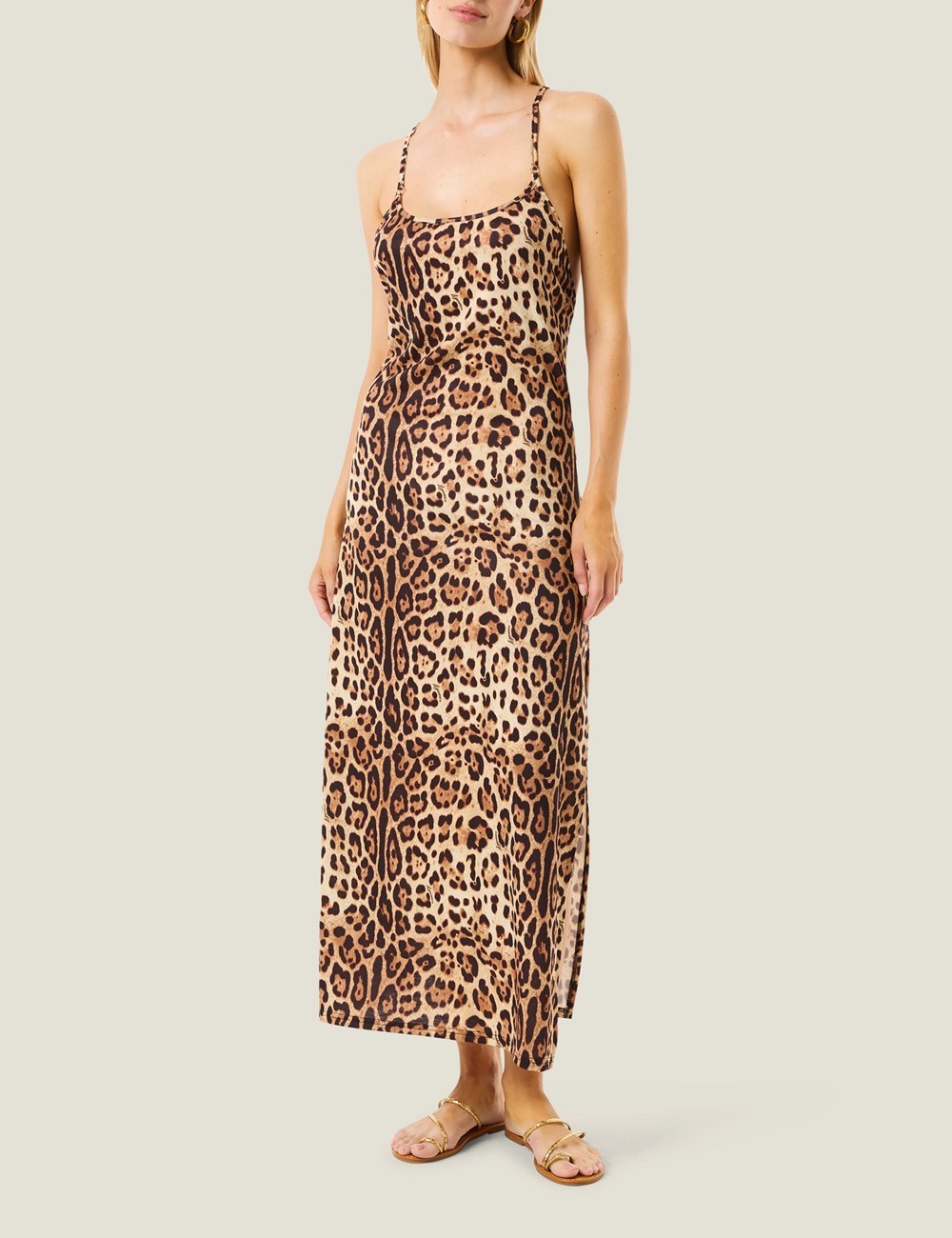 Abito lungo leopard basic