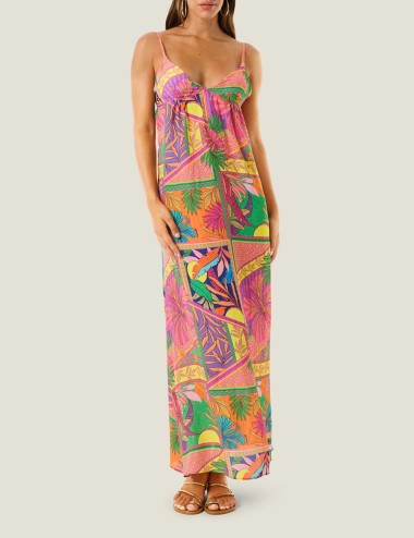 Abito lungo pop foulard