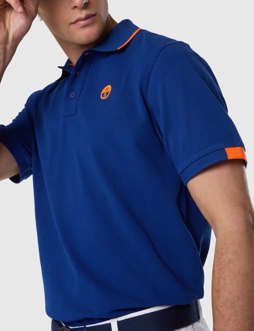Polo con dettagli fluo ELECTRIC BLUE