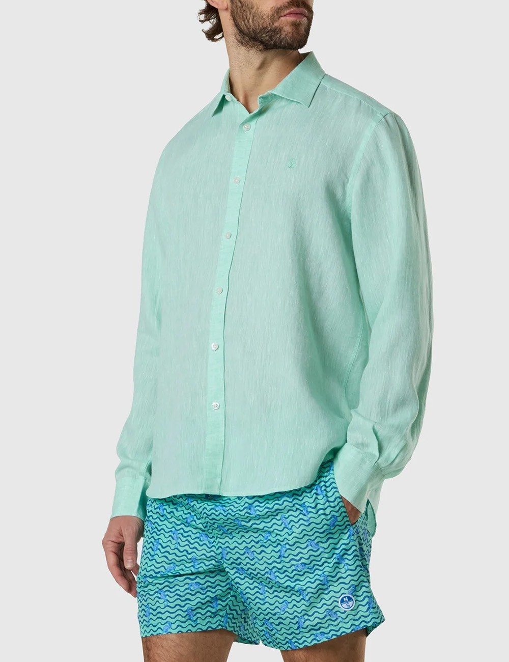 Camicia di lino a maniche lunghe CABBAGE