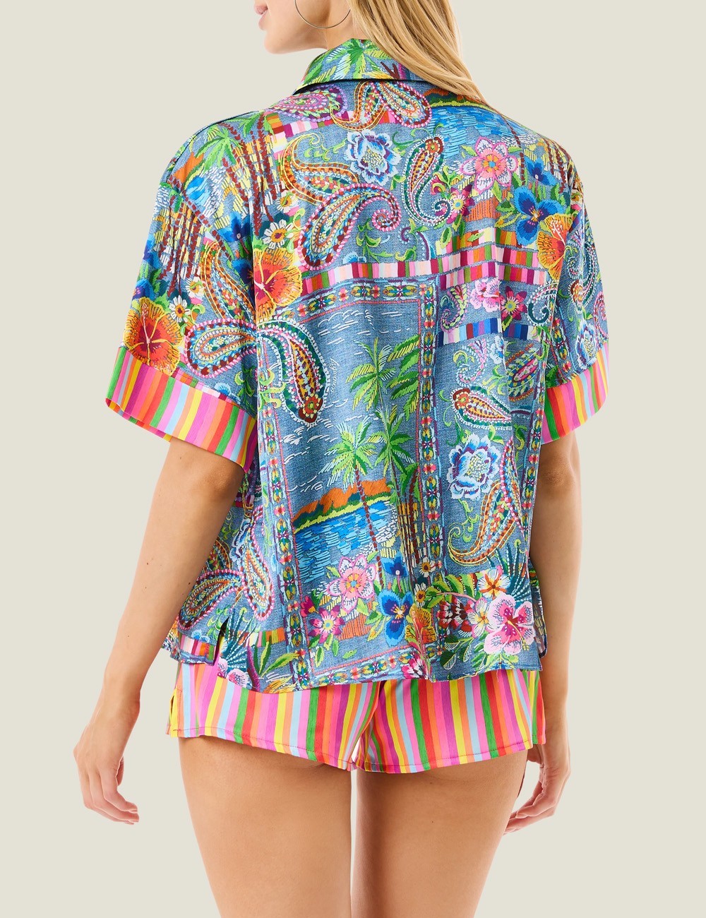 Camicia manica denim mexican