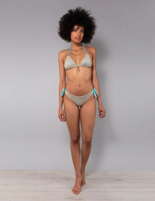 Bikini triangolo imbottito e brasiliana annodata Giamaica