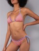 Bikini Triangolo Imbottito e Slip Annodato Righe