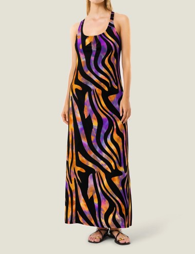 Abito lungo hypnotic zebra
